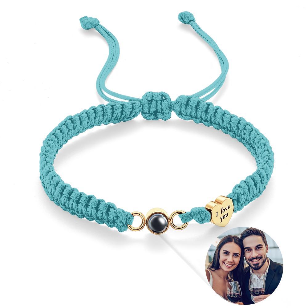 Regalo Personalizzato Per Coppia Con Braccialetto Con Proiezione Di Foto E Cuore - fotolampadaluna