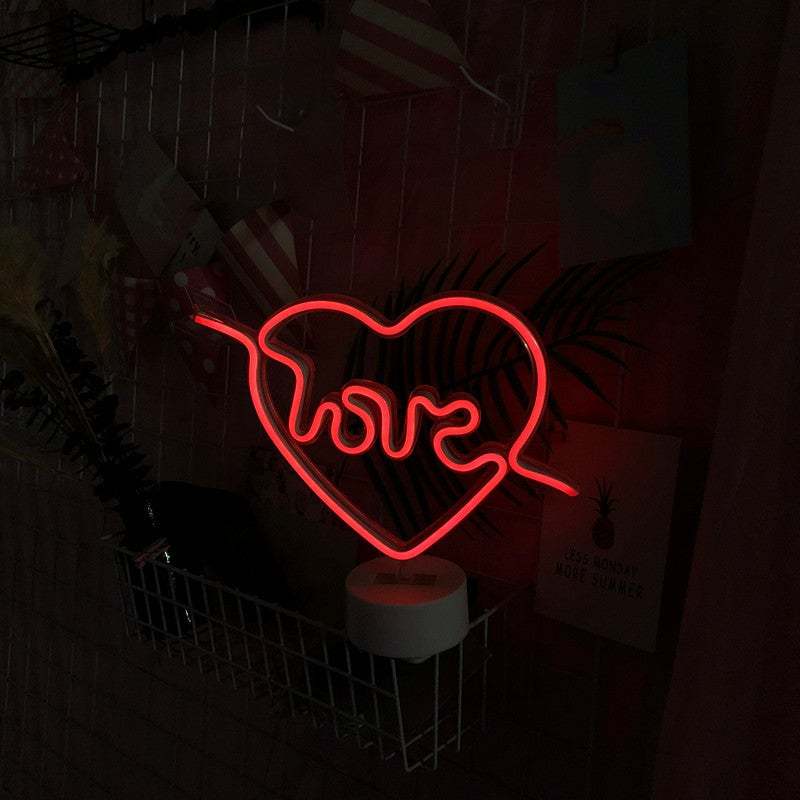 Luce Al Neon A Forma Di Cuore, Insegne Al Neon A Led, Luce Notturna, Decorazione Per La Stanza - mymoonlampit