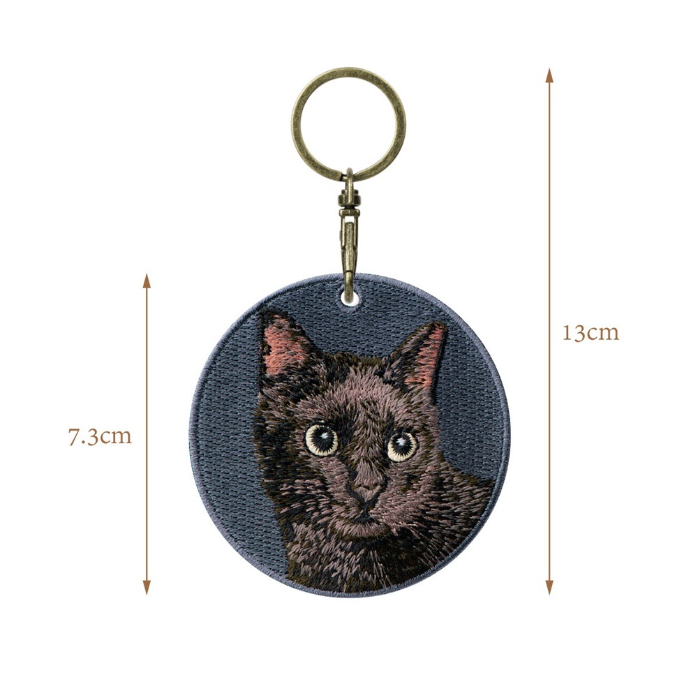 Portachiavi Con Gatto Ricamato, Design Realistico Della Razza Del Gatto, Simpatico Portachiavi A Forma Di Animale Per Gli Amanti Dei Gatti - mymoonlampit