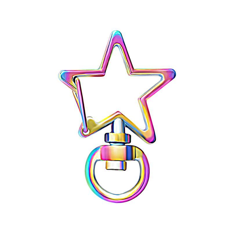 Portachiavi Con Moschettone Girevole A Forma Di Stella, In Metallo, Multicolore - mymoonlampit