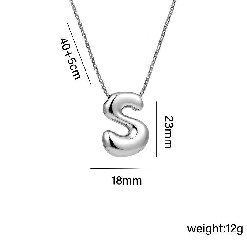 Collana Con Iniziale A Forma Di Bolla, Regalo Di Natale Per Lei, Regalo Di San Valentino - mymoonlampit