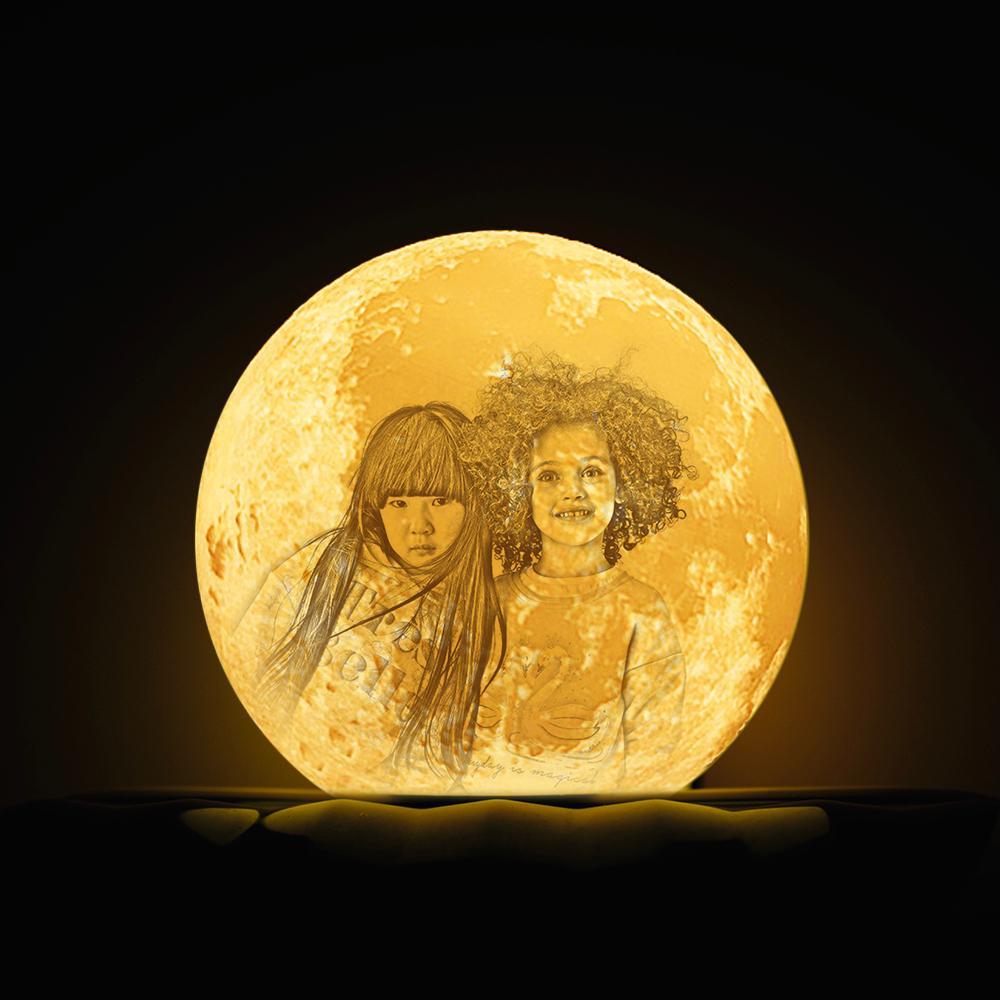 Stampa 3D Regali di Natale Personalizzata Con Foto Moon Lamp Lampada Incisa (10cm-20cm)