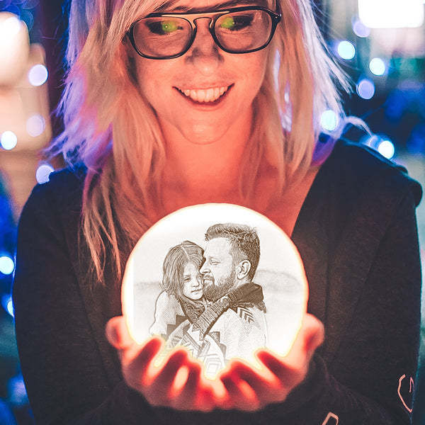 Regalo per la festa del papà Foto Moon Lamp Lampada Luna Con Stampa 3D Personalizzata Con Immagine Lampada Lunare Incisione Miglior Per Lui