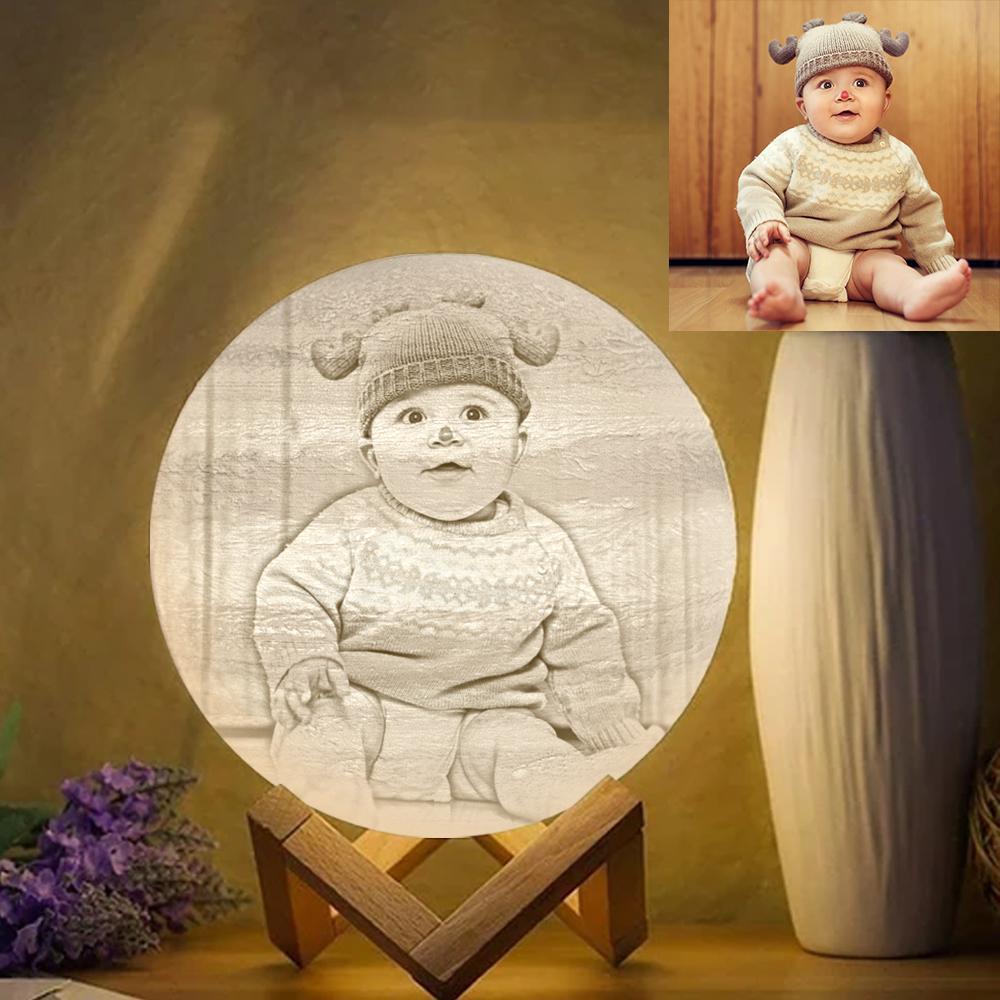 Lampada Jupiter Personalizzata Con Stampa 3d E Simpatico Bambino - Tocca Tre Colori (10-20 Cm) - mymoonlampit