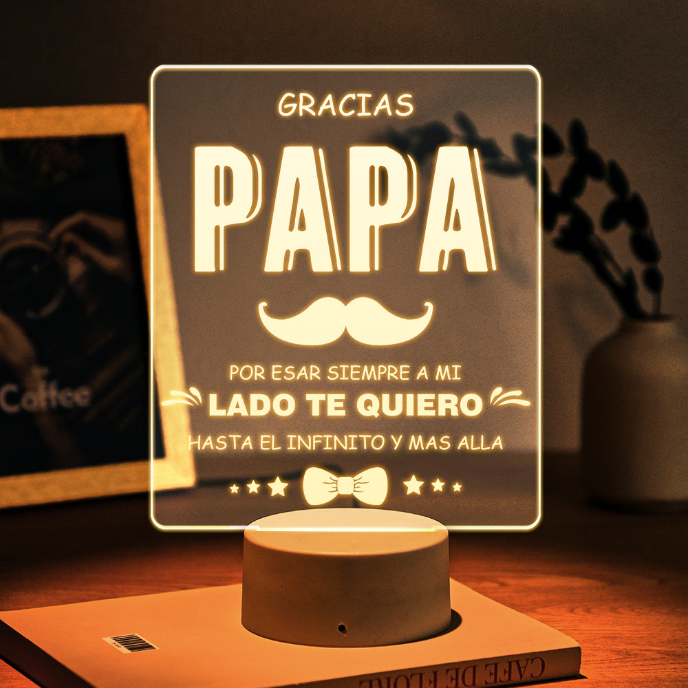 Lampada Da Notte Con Testo Personalizzato Luce Notturna A Led In Acrilico Lampada Da Notte Per Papà Regali Per La Festa Del Papà Per Lui
