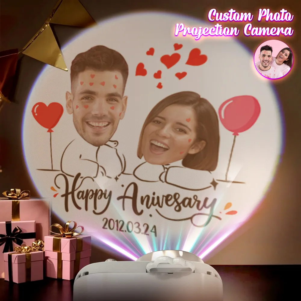 Fotocamera Di Proiezione Personalizzata | Proiettore Di Diapositive Con Foto E Tema Personalizzati, Regalo Di Compleanno Per Bambini Innamorati