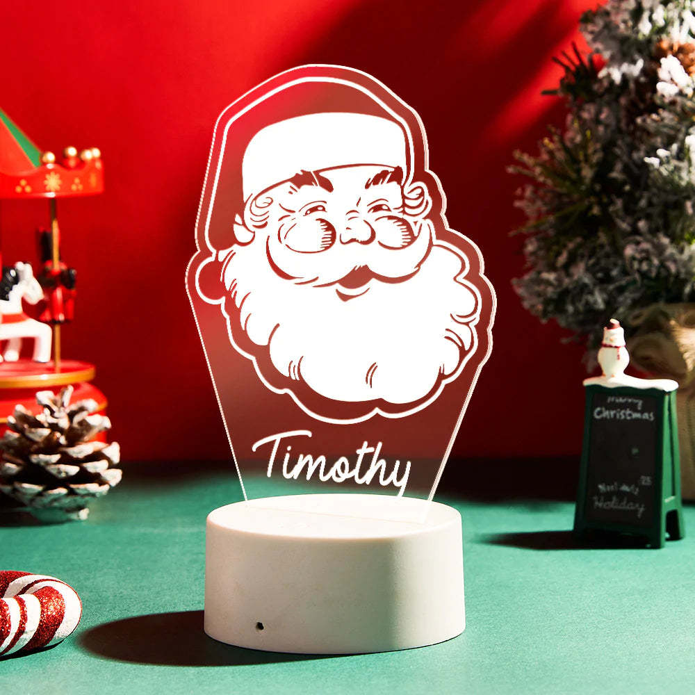 Regalo Personalizzato Per Lampada In Acrilico Personalizzato Con Luce Notturna Di Babbo Natale Incisa Per Bambini - fotolampadaluna