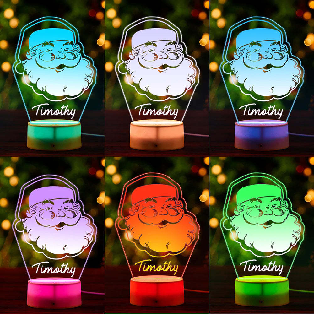 Regalo Personalizzato Per Lampada In Acrilico Personalizzato Con Luce Notturna Di Babbo Natale Incisa Per Bambini - fotolampadaluna