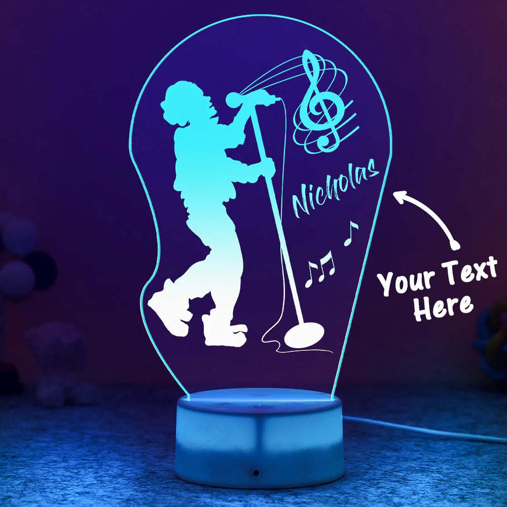 Lampada Da Notte A Led Con Incisione Personalizzata, Lampada Da Cantante In Acrilico, Regalo Per Lei - fotolampadaluna