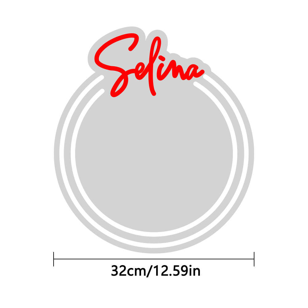Specchio Luminoso Con Nome Personalizzato Per Parete, Specchio Al Neon A Colori Personalizzati, Luce Led Dimmerabile, Regalo Per Festa Di Compleanno, Matrimonio - mymoonlampit