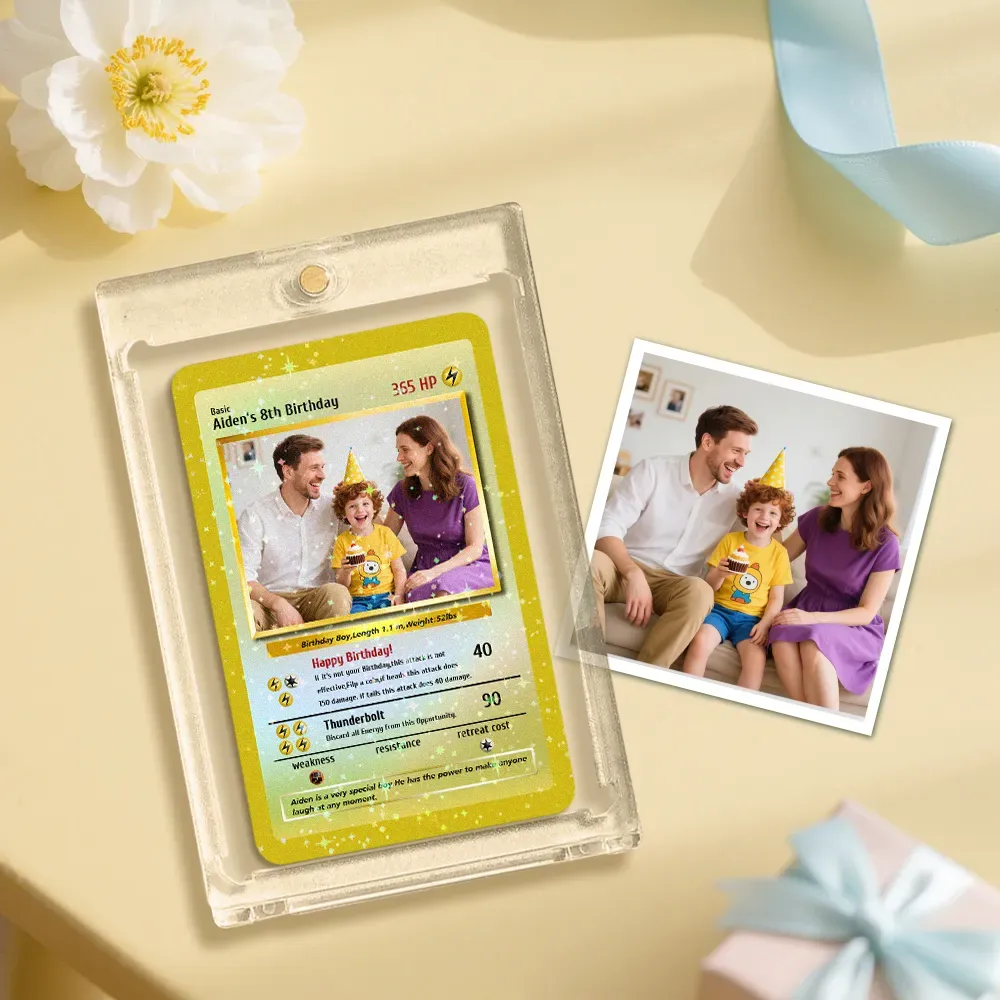 Poke Card Personalizzata Per L'anniversario, Stile Pixel Man, Per Coppie, Con Foto In Stile Cartone Animato, Regalo Carino Per Lui O Per Lei. - mymoonlampit
