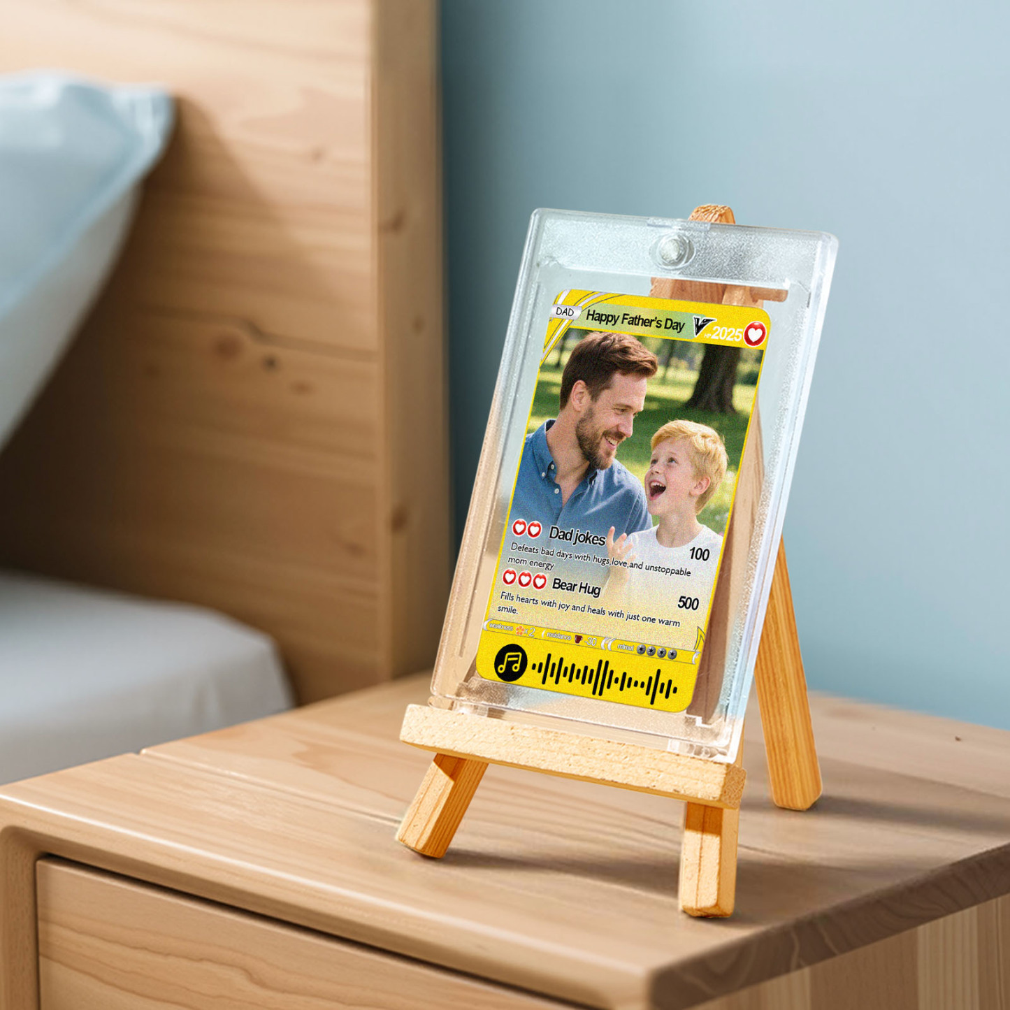 Carta Pokemon Personalizzata Per La Festa Del Papà, Carte Con Foto Pokemon Personalizzate, Regali Per Papà Gamer, Regalo Per La Festa Del Papà, Carta Pokemon Trainer Personalizzata - mymoonlampit