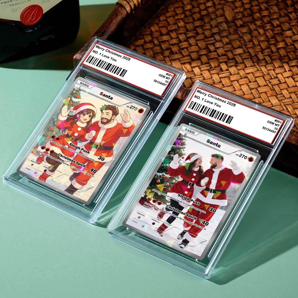 Cartolina Di Natale Personalizzata - Regalo Per La Persona Amata. Trasforma La Tua Foto In Una Cartolina Unica Da Collezione In Stile Pixel Man. Idea Regalo Di Natale. - mymoonlampit