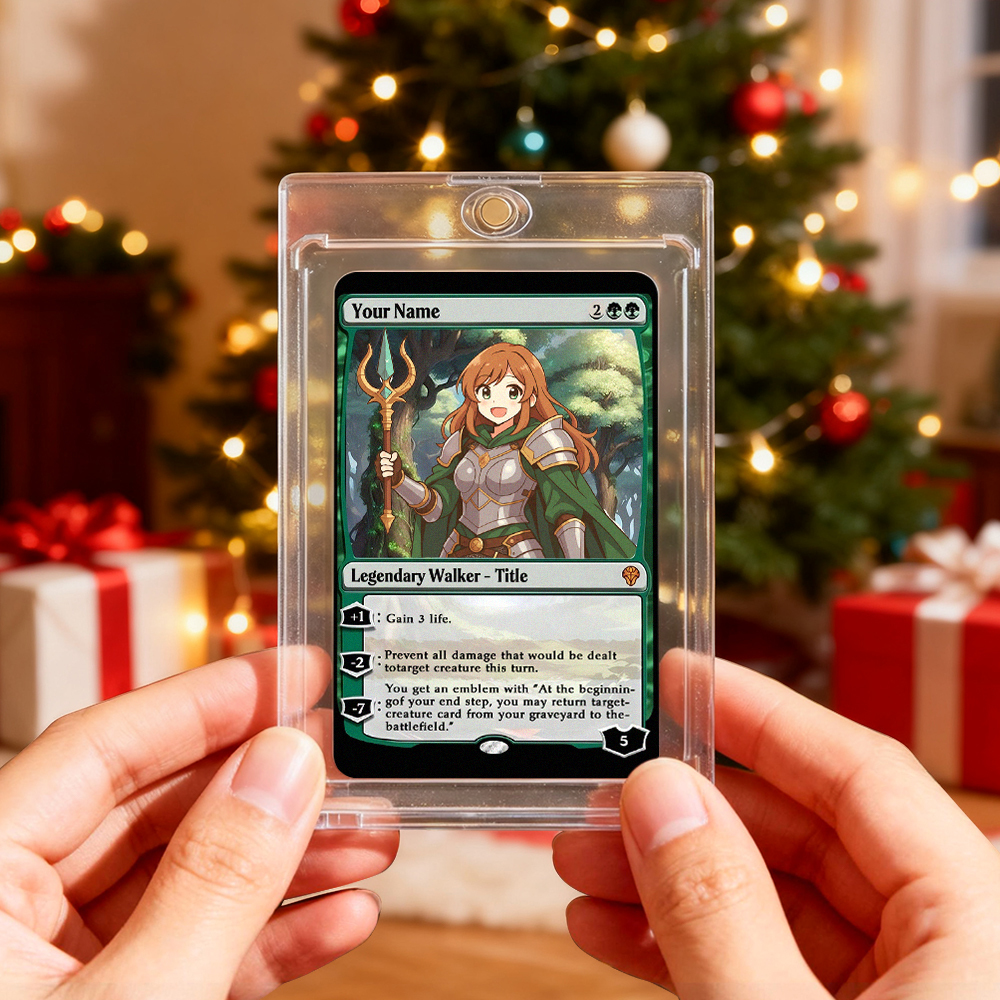 Carta Personaggio Personalizzata, Regalo Di Natale In Stile Magic, Regalo Di Natale Divertente Con Cartoni Animati Per Lui O Per Lei, Regalo Di Carta In Stile Mtg - mymoonlampit