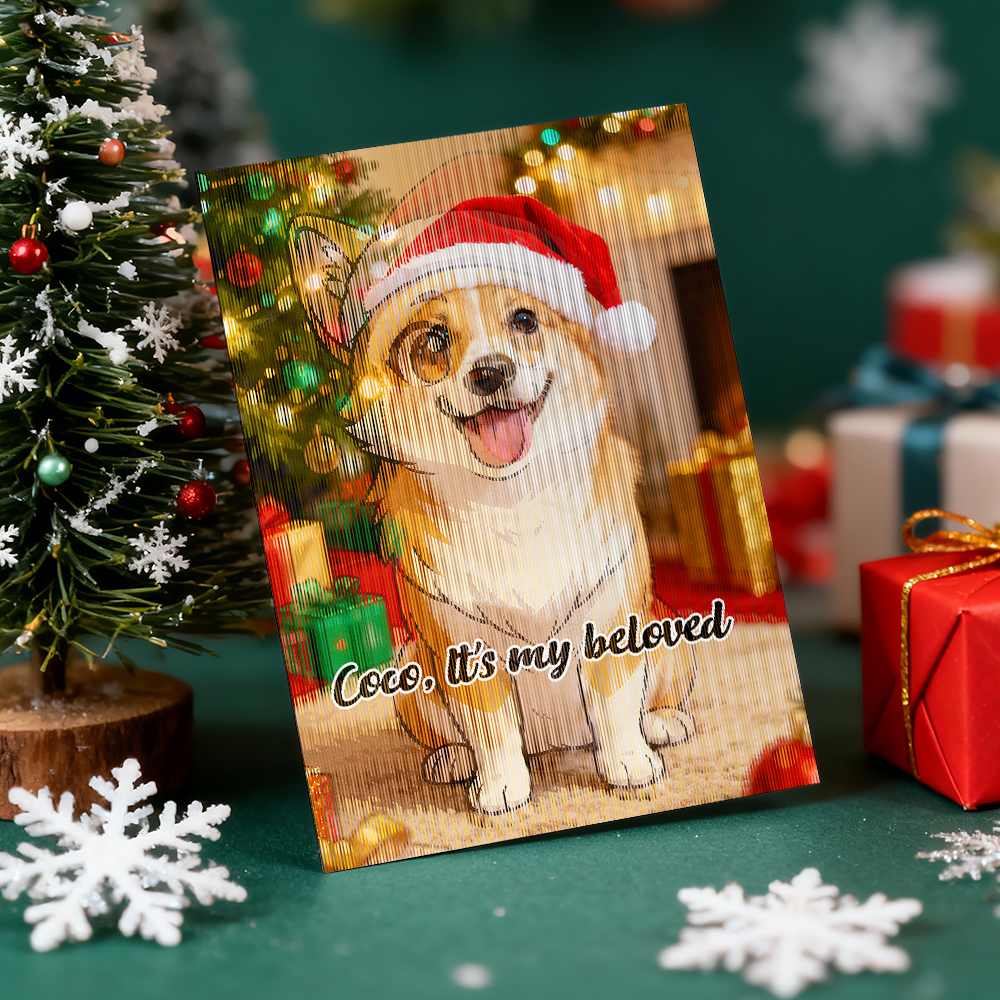 Biglietto Lenticolare Personalizzato Con Foto Di Natale, Biglietto Di Auguri Natalizi In Stile Anime - mymoonlampit
