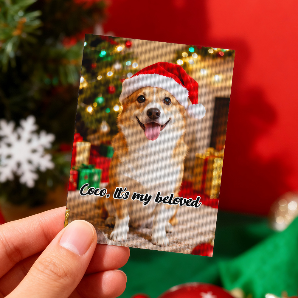 Biglietto Lenticolare Personalizzato Con Foto Di Natale, Biglietto Di Auguri Natalizi In Stile Anime - mymoonlampit