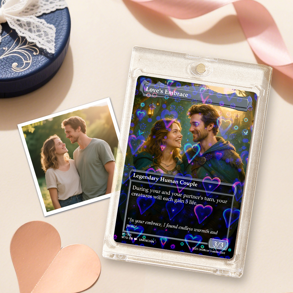 Biglietto Di San Valentino Personalizzato Per Coppie, Con Grafica A Fumetti, In Acrilico E Opzioni Di Stile Della Pellicola. - mymoonlampit