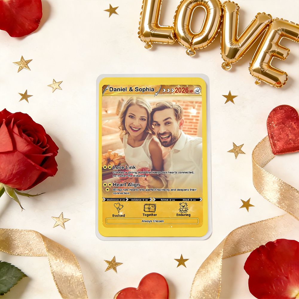 Biglietto Personalizzato Per Coppia Potente Di San Valentino, Biglietto Di Anniversario Personalizzato Per Coppia Con Foto In Stile Anime, Miglior Regalo Di San Valentino Per L'amante - mymoonlampit