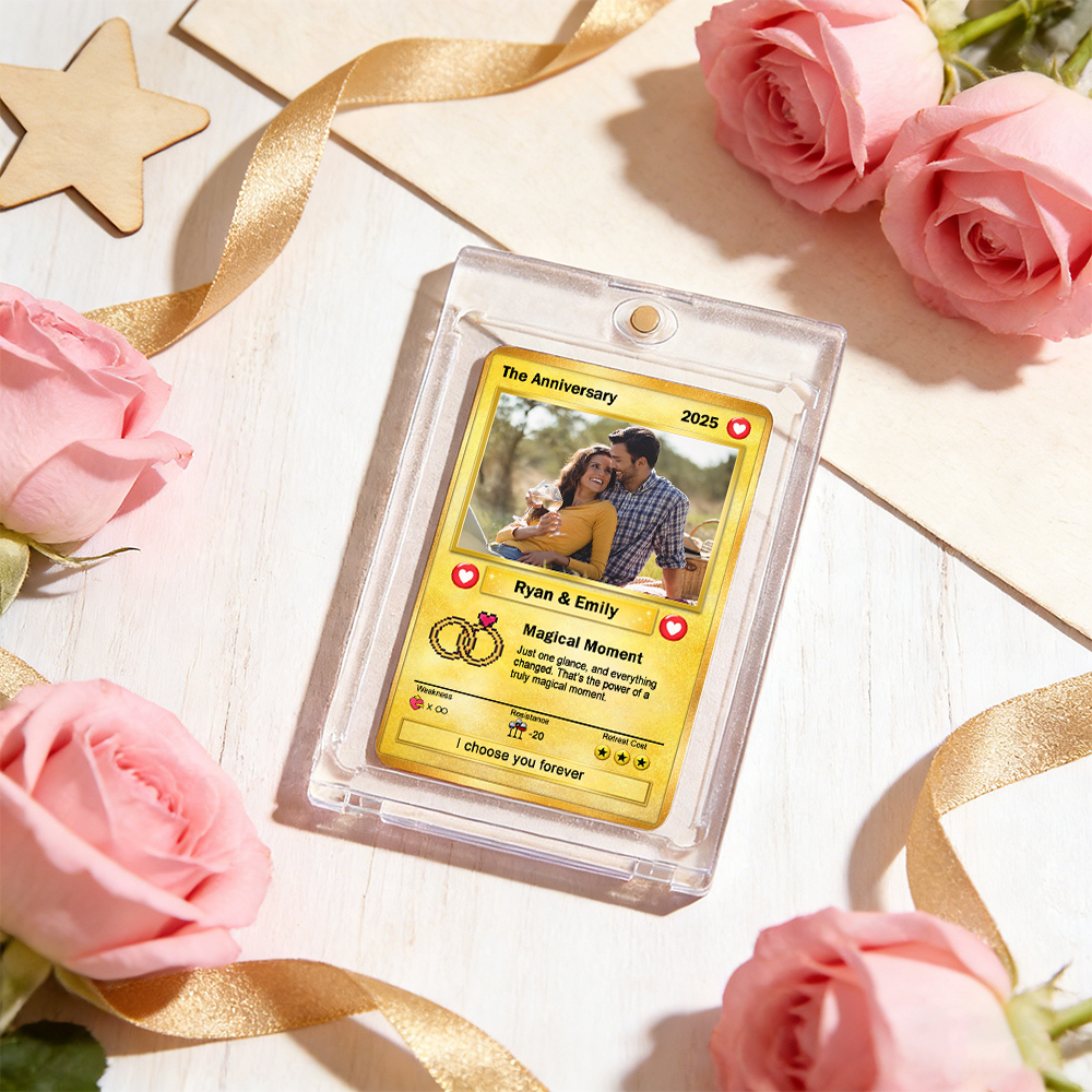 Carta Poke Personalizzata Per Coppia, Regalo Tascabile Estetico Ispirato Agli Anime, Carte Collezionabili Personalizzate, Idea Regalo Per Anniversario E San Valentino - mymoonlampit