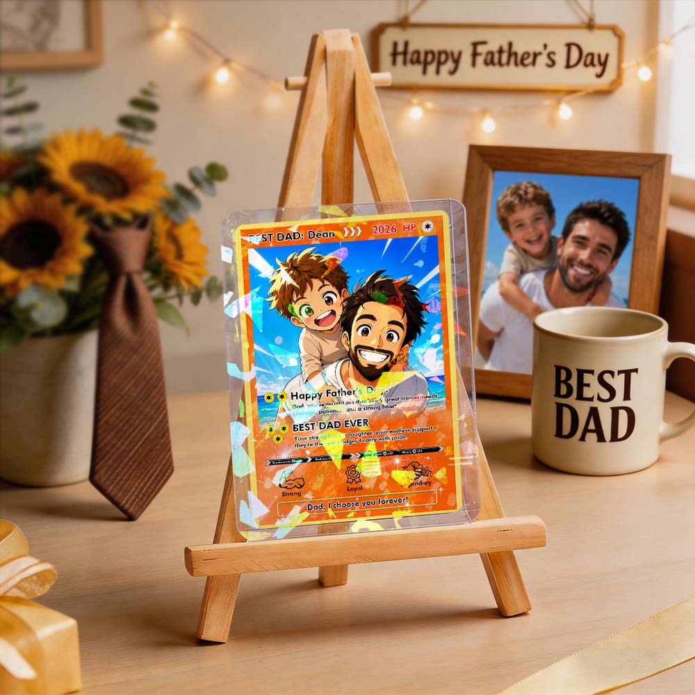 Biglietto Personalizzato Per Papà Anime Poke, Regalo Per La Festa Del Papà Per Papà, Biglietto Anime Fotografico Personalizzato, Regali Per Papà Giocatore Dai Bambini, Regalo Per Il Marito, Biglietto Artistico - mymoonlampit