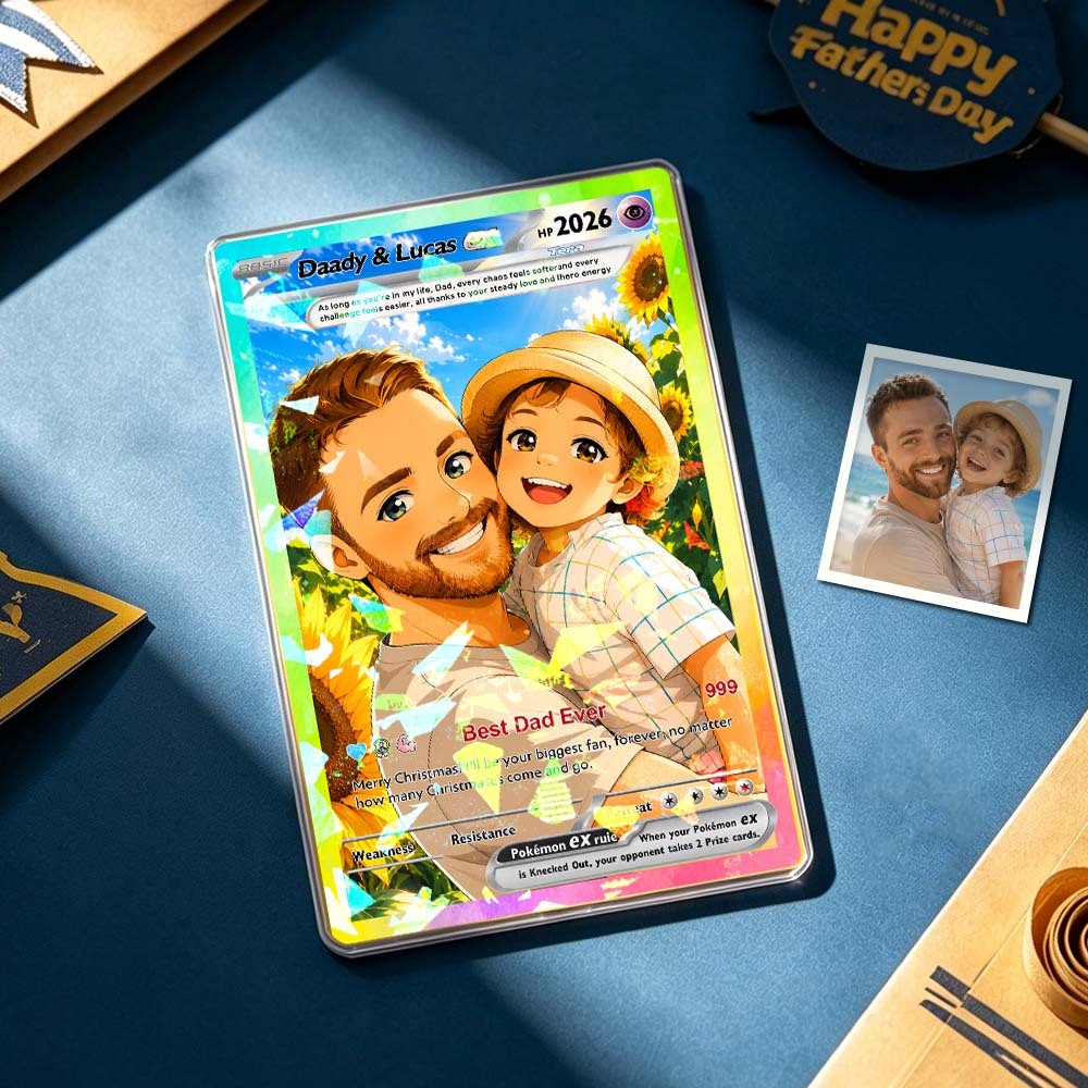 La Migliore Carta Poke Di Sempre Per Papà, Carta Poke Personalizzata Carta Poke Personalizzata Ispirata Agli Anime Per Papà - Regalo Perfetto Per Papà Regalo Per La Festa Del Papà - mymoonlampit