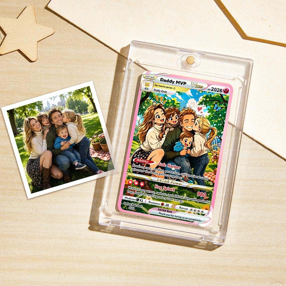 Biglietto Da Allenamento Personalizzato - Biglietto Personalizzato In Stile Fumetto Anime Alla Moda Per Papà - Regalo Perfetto Da Moglie E Figli Buona Festa Del Papà - mymoonlampit
