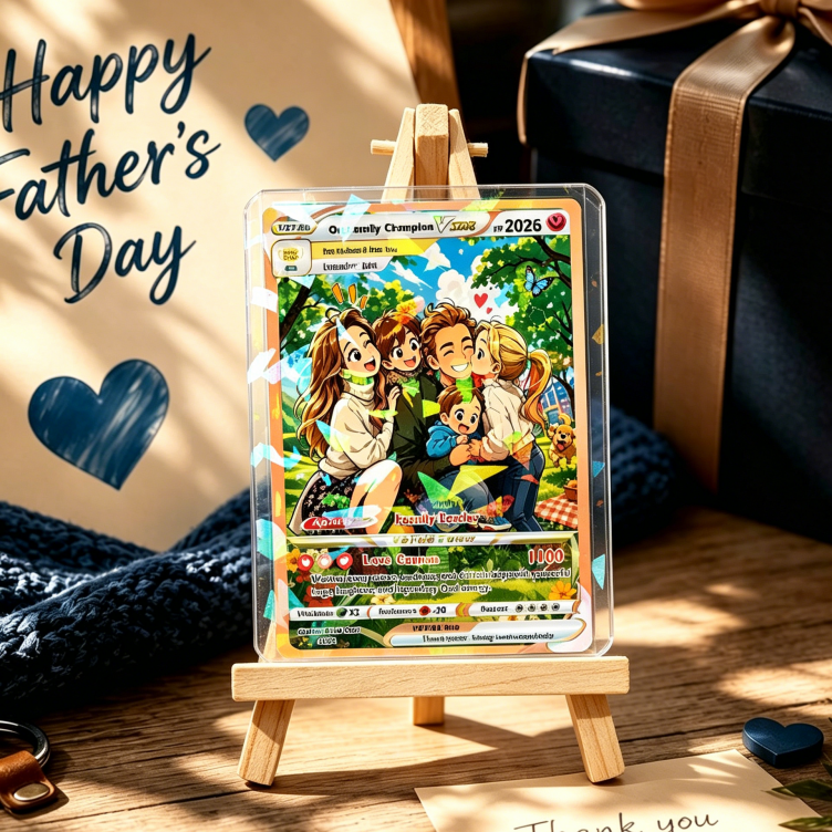 Biglietto Da Allenamento Personalizzato - Biglietto Personalizzato In Stile Fumetto Anime Alla Moda Per Papà - Regalo Perfetto Da Moglie E Figli Buona Festa Del Papà - mymoonlampit