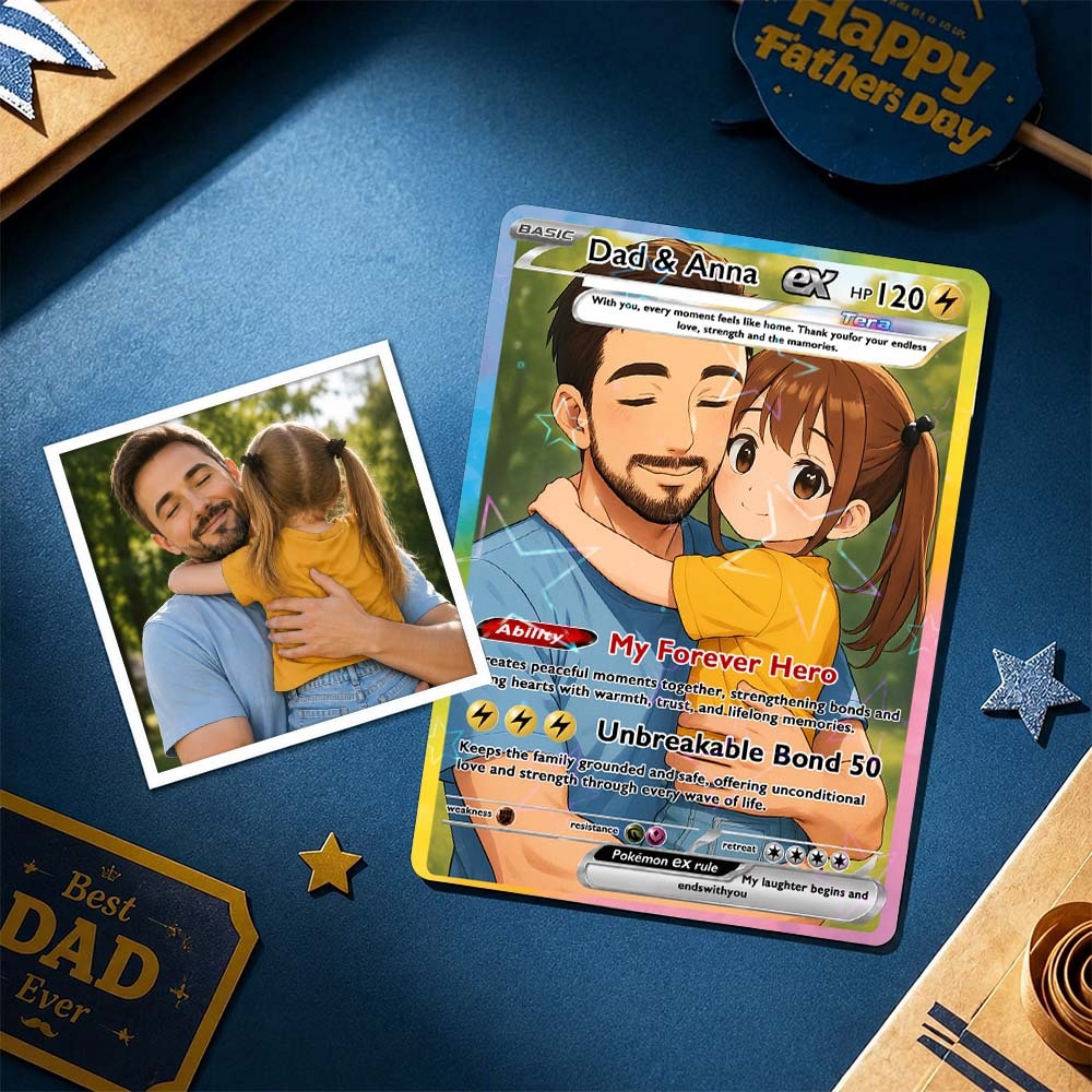 Biglietto Per La Festa Del Papà | Biglietto Artistico Fotografico Personalizzato | La Migliore Carta Portafoglio Per Papà | Regalo Personalizzato Per Carte Collezionabili Personalizzate Per Papà | Regalo Dai Bambini | Regalo Per Il Nuovo Papà - mymoonlampit
