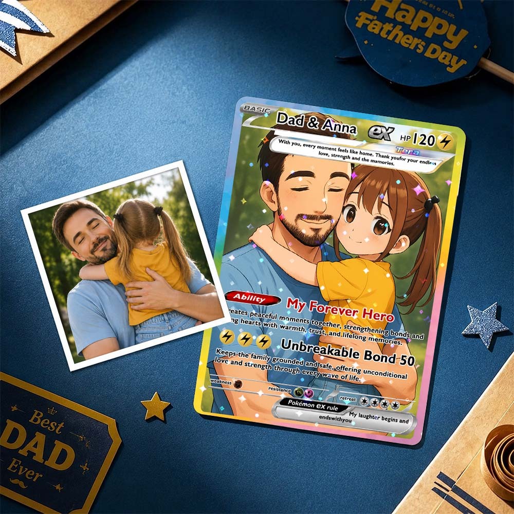 Biglietto Per La Festa Del Papà | Biglietto Artistico Fotografico Personalizzato | La Migliore Carta Portafoglio Per Papà | Regalo Personalizzato Per Carte Collezionabili Personalizzate Per Papà | Regalo Dai Bambini | Regalo Per Il Nuovo Papà - mymoonlampit
