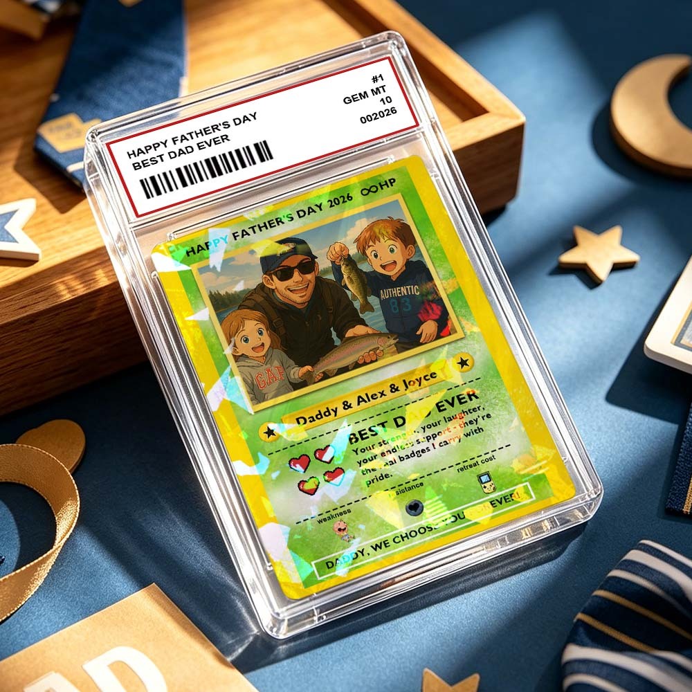 Carta Collezionabile Personalizzata Leggendaria Dell'amore Per Il Papà – Regalo Personalizzato Per La Festa Del Papà Con Foto, Carta Unica In Stile TCG Da Collezione - mymoonlampit