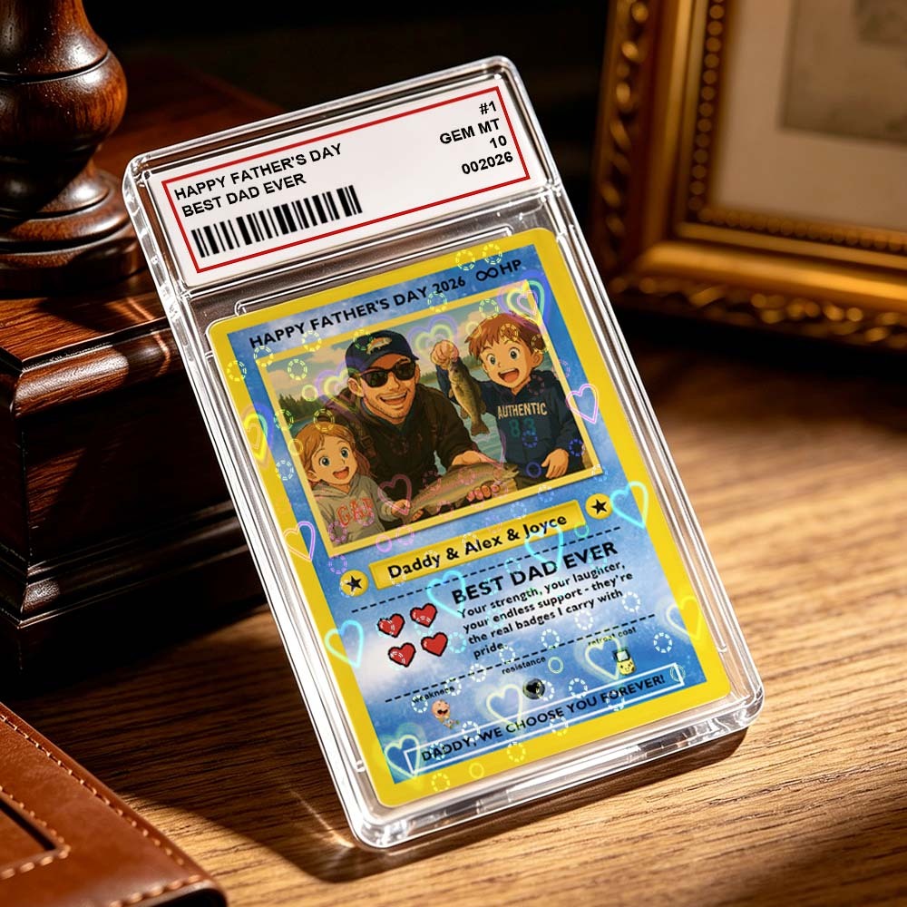 Carta Collezionabile Personalizzata Leggendaria Dell'amore Per Il Papà – Regalo Personalizzato Per La Festa Del Papà Con Foto, Carta Unica In Stile TCG Da Collezione - mymoonlampit