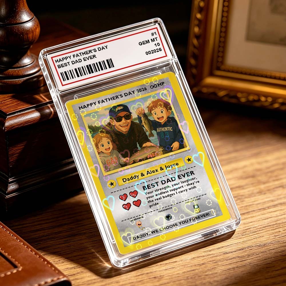 Carta Collezionabile Personalizzata Leggendaria Dell'amore Per Il Papà – Regalo Personalizzato Per La Festa Del Papà Con Foto, Carta Unica In Stile TCG Da Collezione - mymoonlampit