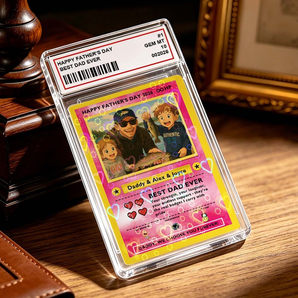 Carta Collezionabile Personalizzata Leggendaria Dell'amore Per Il Papà – Regalo Personalizzato Per La Festa Del Papà Con Foto, Carta Unica In Stile TCG Da Collezione - mymoonlampit