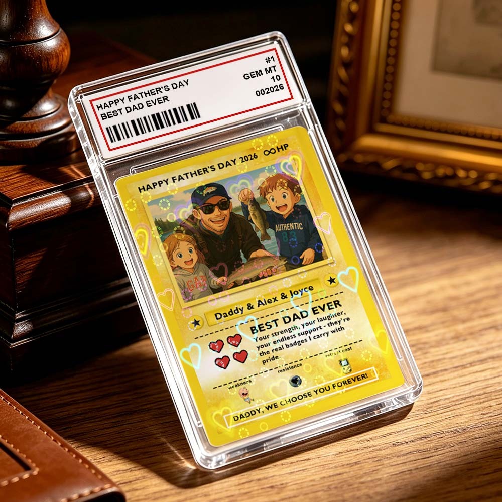 Carta Collezionabile Personalizzata Leggendaria Dell'amore Per Il Papà – Regalo Personalizzato Per La Festa Del Papà Con Foto, Carta Unica In Stile TCG Da Collezione - mymoonlampit