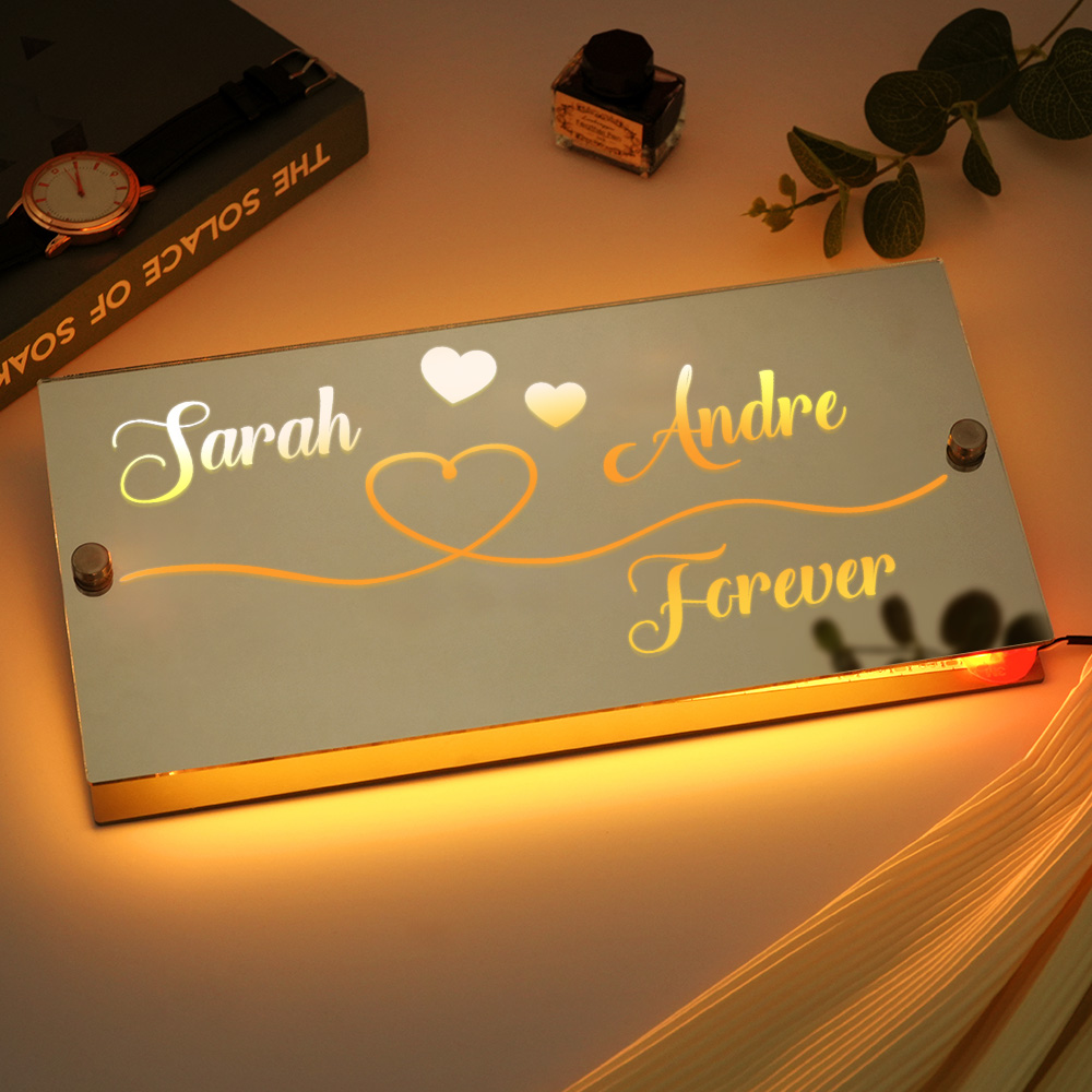 Regalo Di San Valentino Creativo, Illuminazione Led Personalizzata, Decorazione Da Parete Per Camera Da Letto, Specchio Da Appendere Con Il Tuo Nome, Insegna Luminosa Personalizzata Con Il Tuo Nome