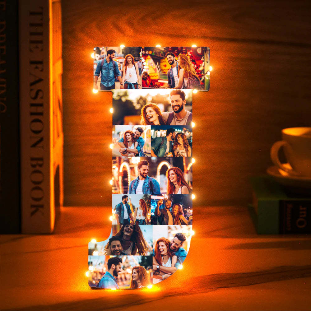 Lettera Fotografica Personalizzata Luce Notturna Nome Iniziale Personalizzato Lampada Decorazione Della Parete Della Stanza - fotolampadaluna