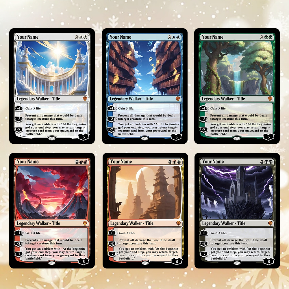 Carta Personaggio Personalizzata, Regalo Di Natale In Stile Magic, Regalo Di Natale Divertente Con Cartoni Animati Per Lui O Per Lei, Regalo Di Carta In Stile Mtg - mymoonlampit