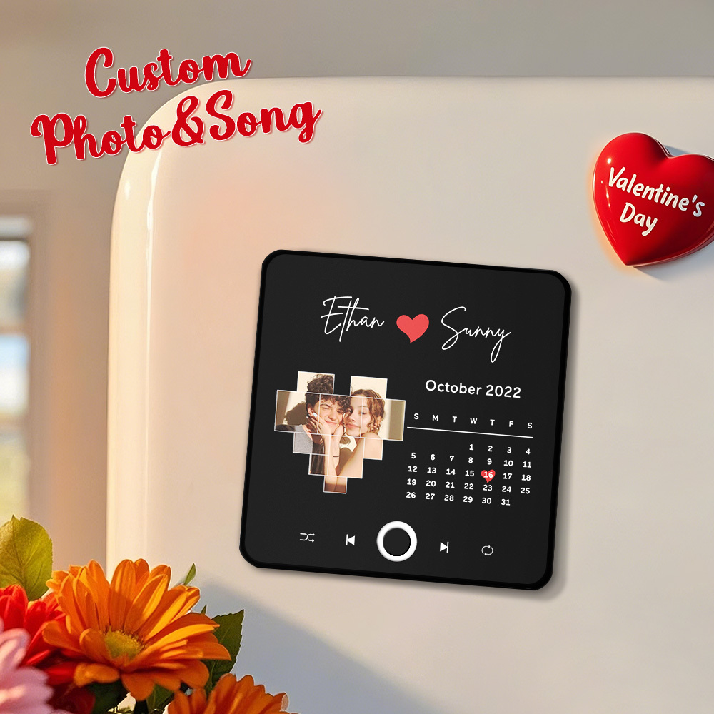 Album Fotografico Personalizzato Per La Festa Della Mamma, Magnete Da Frigorifero, Adesivo Fotografico Da Parete Con Musica, Movimento Musicale Riproducibile Senza Telefono Cellulare, Magnete Da Frigorifero Musicale Pro, Può Riprodurre Brani - mymoonlampit