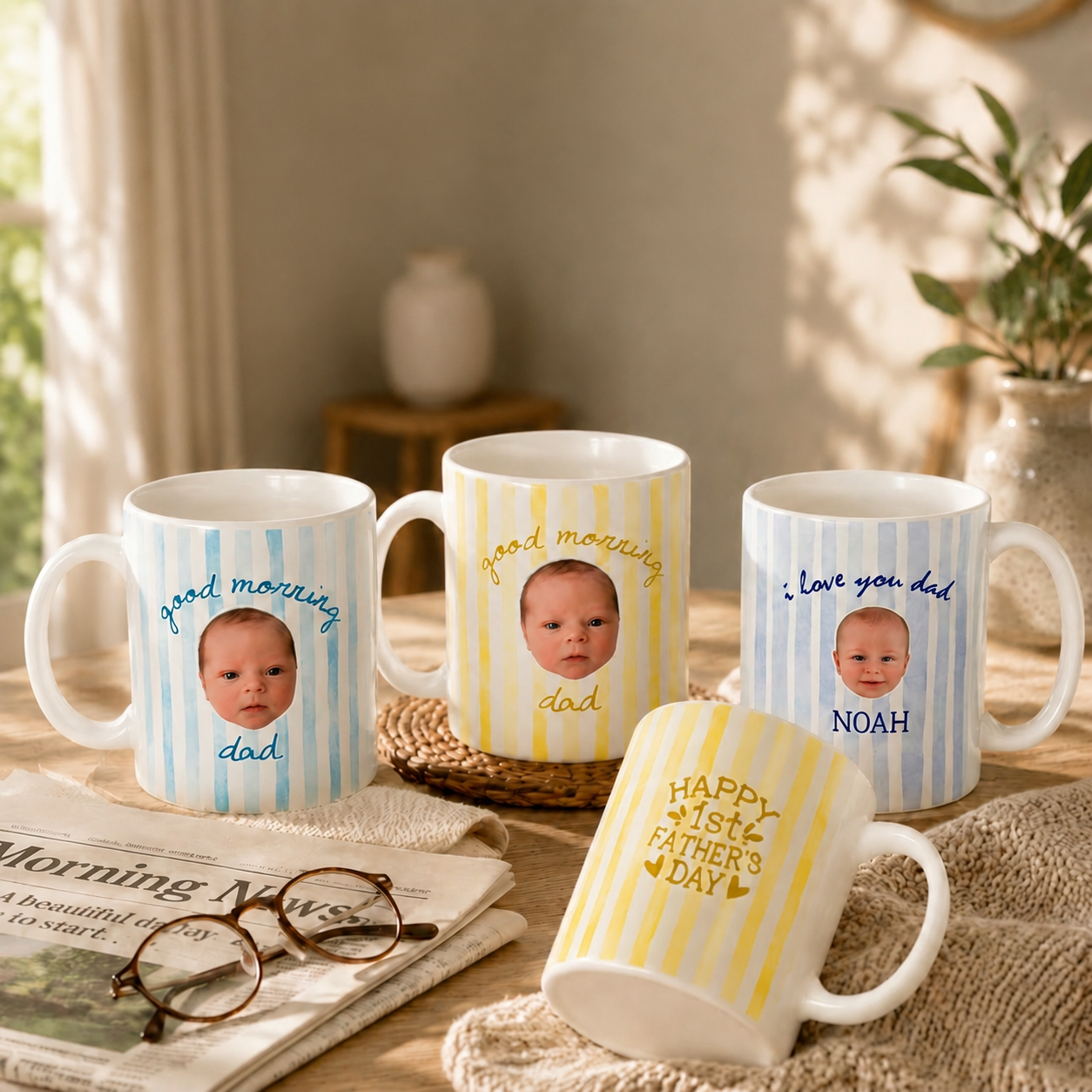 Tazza Personalizzata Per Il Viso Del Bambino Per Il Nuovo Papà, Tazza Fotografica Personalizzata, Regalo Per Il Primo Giorno Del Papà Da Bambino, Regalo Per Papà, Miglior Papà - mymoonlampit