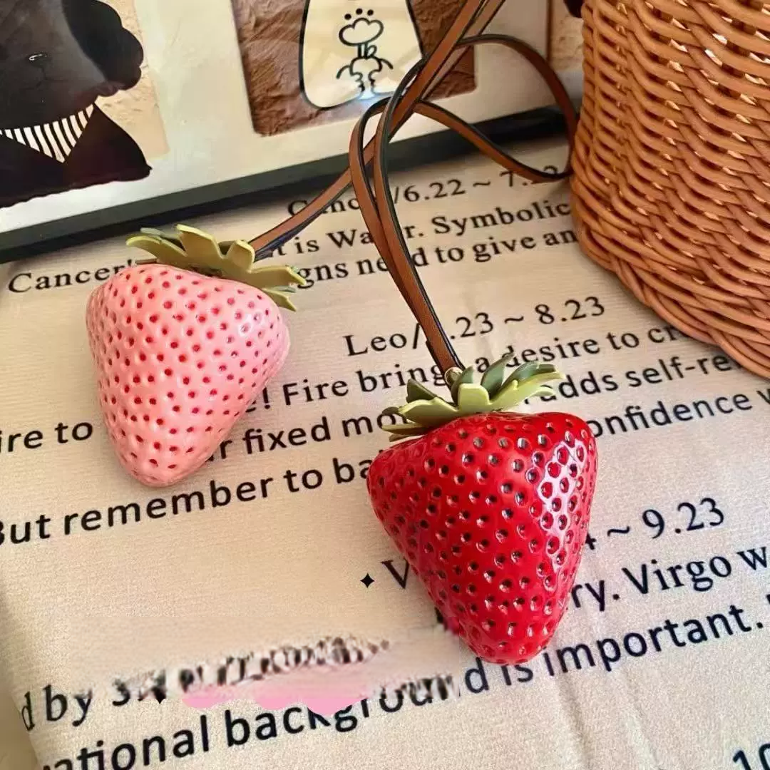 Portachiavi Con Ciondolo Per Borsa A Forma Di Fragola 3d, Accessorio Portachiavi Personalizzato A Forma Di Fragola