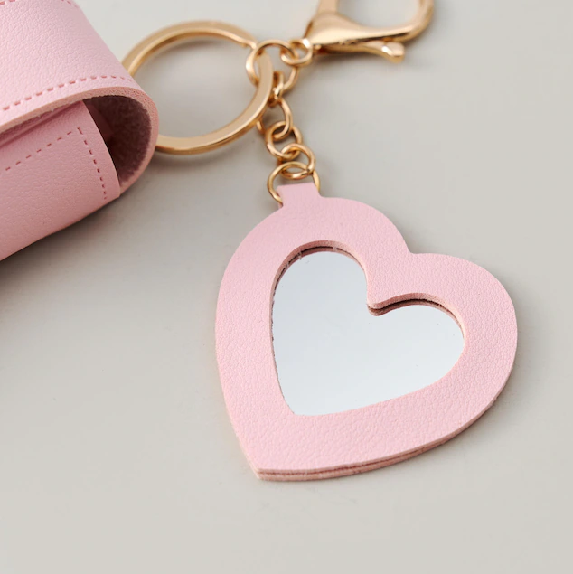 Portachiavi Con Rossetto A Forma Di Fiore Di Nascita Inciso E Specchio, Borsa Per Balsamo Per Labbra Personalizzata In Pelle Pu, Regalo Di Compleanno Personalizzato Per Lei, Regalo Di Natale - mymoonlampit