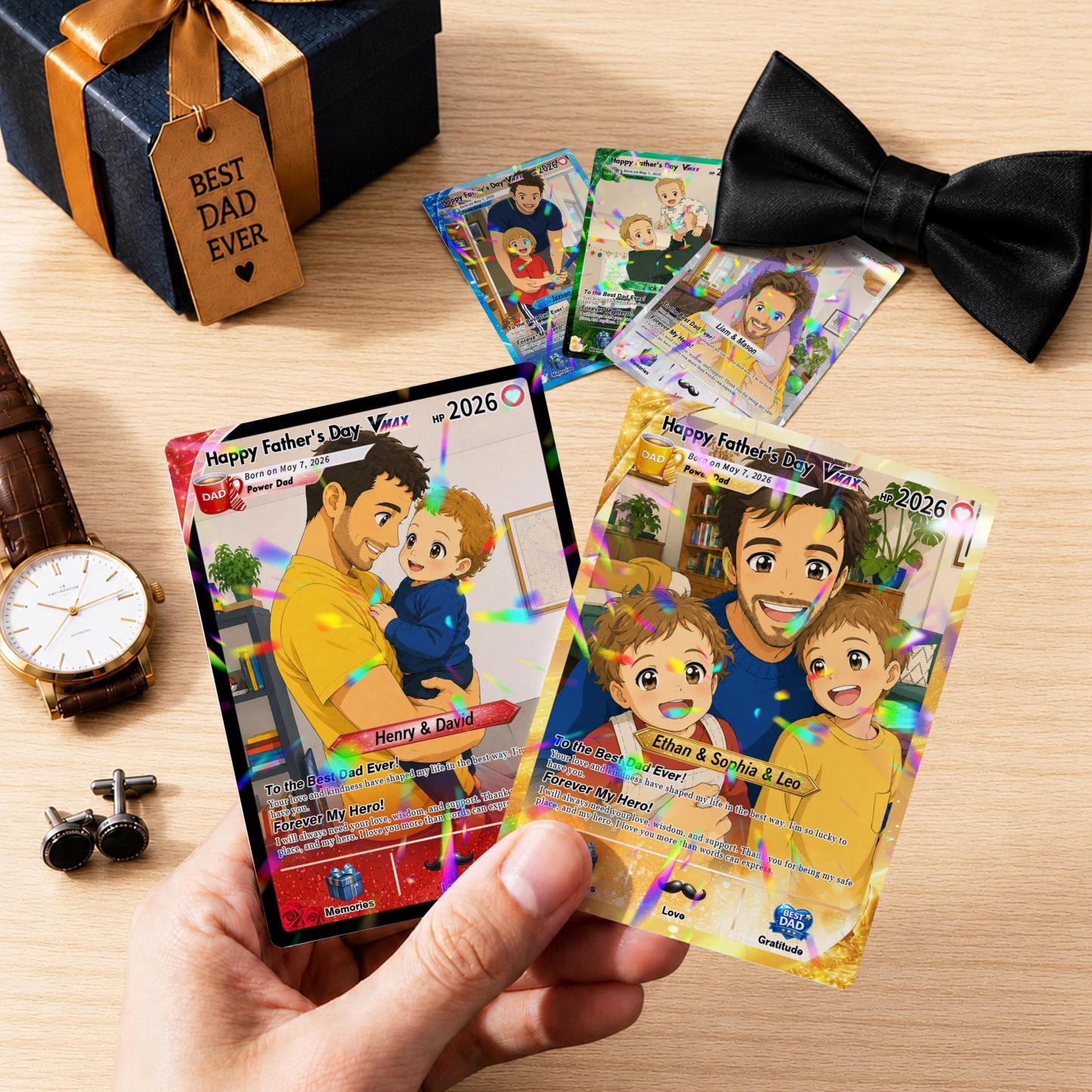 Carta Poke Personalizzata Per La Festa Del Papà, Carta Papà Anime Poke Personalizzata, Regali Per I Giocatori Dai Bambini, Regalo Per Papà, Regali Per Il Fan Di Poke - mymoonlampit