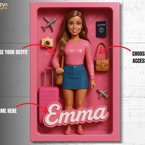 Ritratto Di Action Figure In Stile Bambola Personalizzato, Grafica Personalizzata Per Scatole Di Giocattoli, Kit Di Partenza Personalizzato, Grafica Personalizzata Per Action Figure, Regalo Di Tendenza Per Action Figure - mymoonlampit