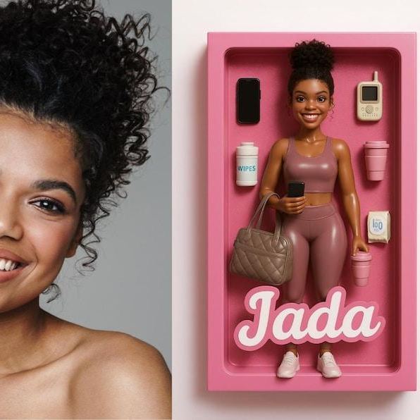 Ritratto Di Action Figure In Stile Bambola Personalizzato, Grafica Personalizzata Per Scatole Di Giocattoli, Kit Di Partenza Personalizzato, Grafica Personalizzata Per Action Figure, Regalo Di Tendenza Per Action Figure - mymoonlampit