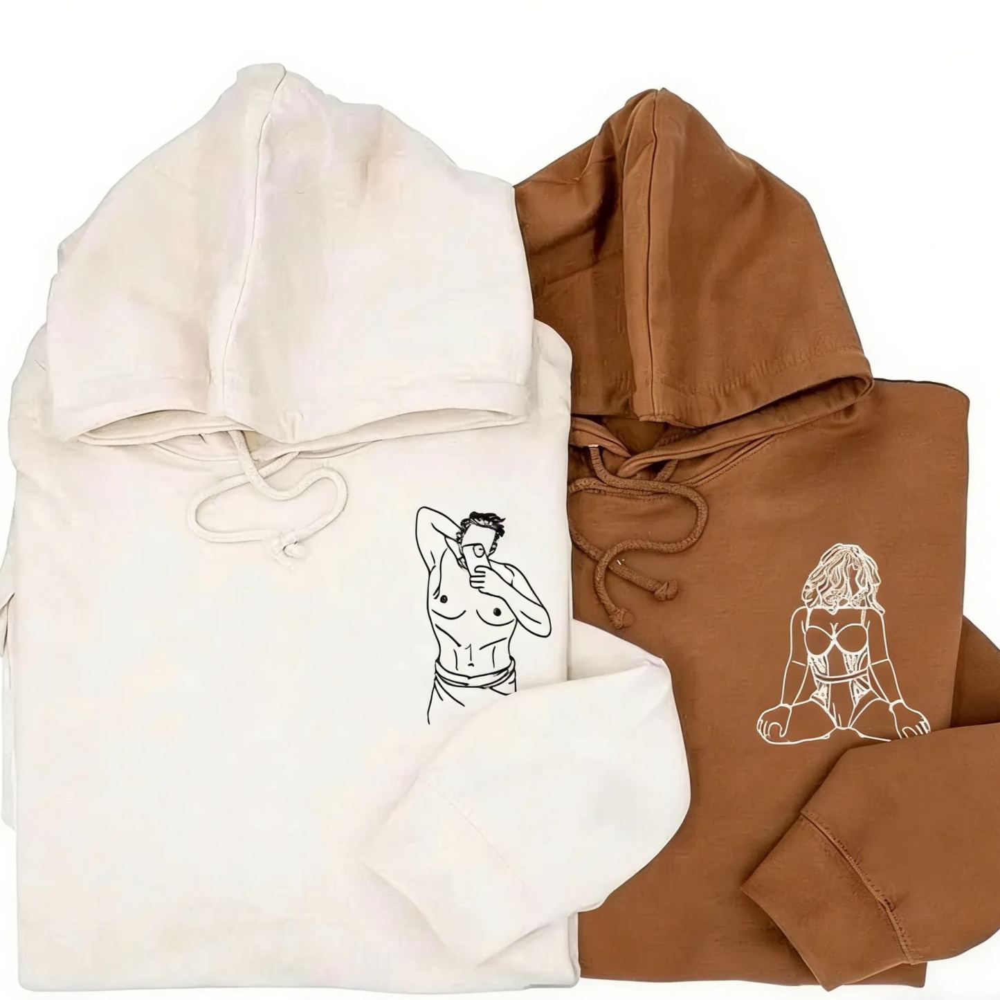 Felpa Con Cappuccio Ricamata Personalizzata Piccante - Regalo Romantico Per L'anniversario - mymoonlampit