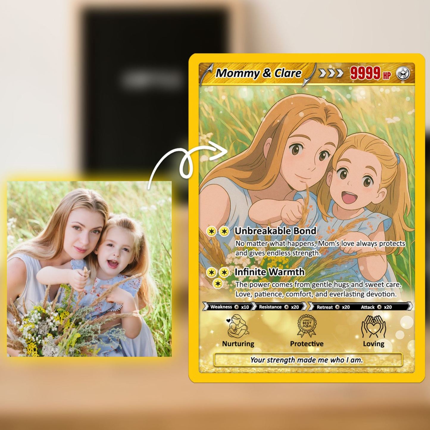 Biglietto Personalizzato Per La Festa Della Mamma, Biglietto Per La Mamma Ispirato Agli Anime, Biglietto Personalizzato Per La Mamma - mymoonlampit