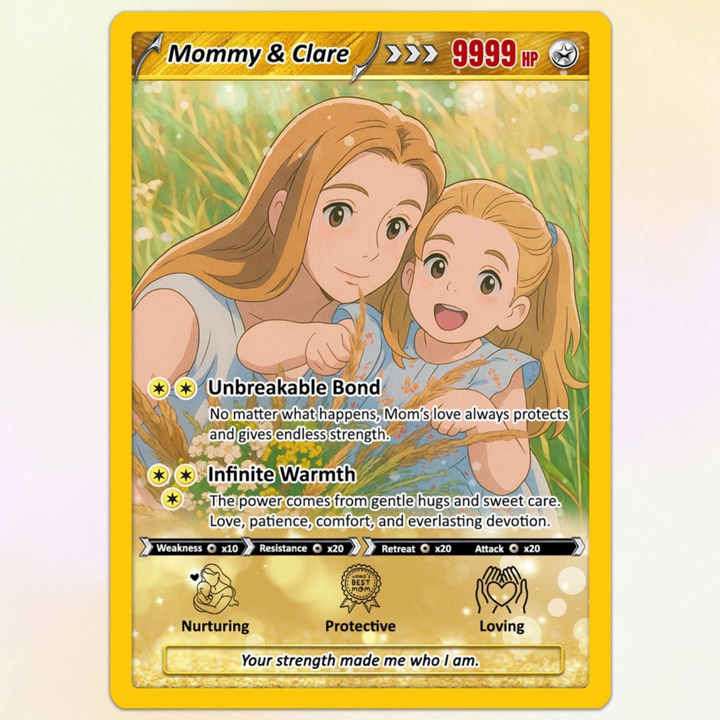Biglietto Personalizzato Per La Festa Della Mamma, Biglietto Per La Mamma Ispirato Agli Anime, Biglietto Personalizzato Per La Mamma - mymoonlampit