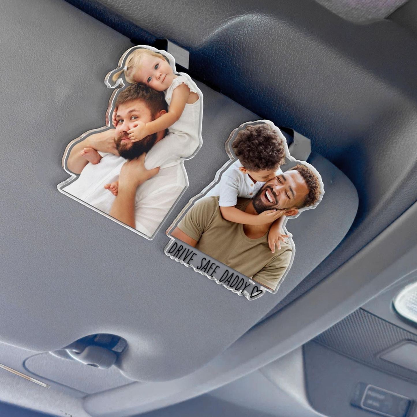 Regalo Personalizzato Per La Festa Del Papà, Clip Per Visiera Parasole Auto Con Foto Personalizzata, Clip Per Visiera Parasole Auto Con Foto Di Un Bambino, Papà Guida Con Prudenza, Regalo Per Il Marito - mymoonlampit