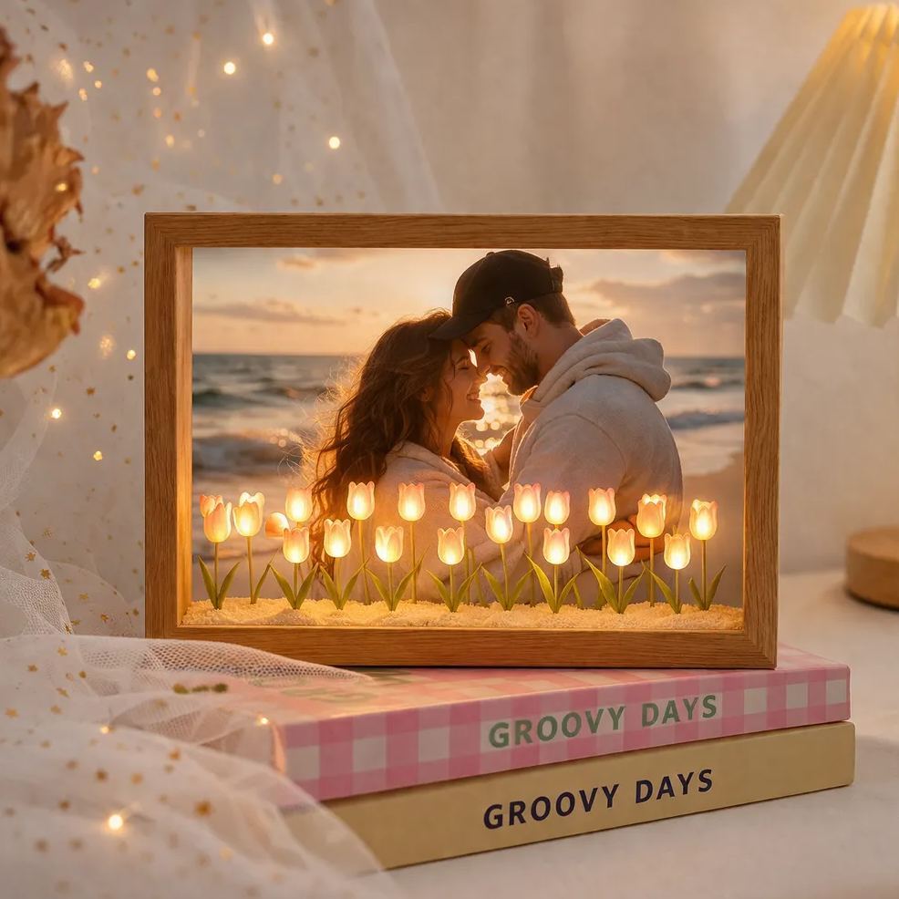 Cornice Portafoto Personalizzata A Forma Di Tulipano Per Luce Notturna – Lampada Led Fai Da Te A Forma Di Fiore, Scatola Luminosa Romantica In Acrilico, Regalo Personalizzato Per La Festa Della Mamma, Decorazione Per La Camera Da Letto, Il Miglior Regalo Per La Festa Della Mamma - mymoonlampit