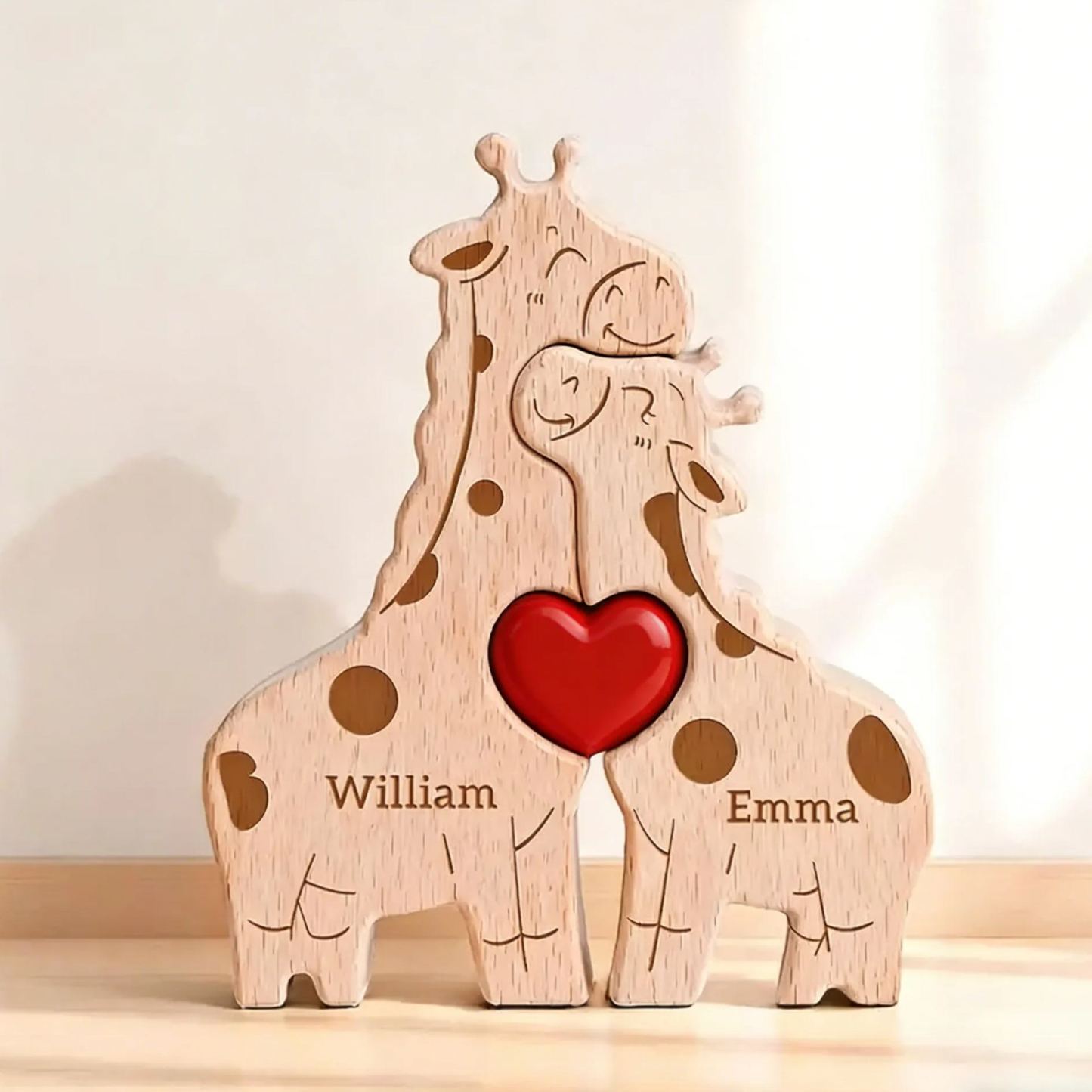 Puzzle Personalizzato Con La Famiglia Di Giraffe, Regalo Per La Festa Della Mamma, Regalo Per Baby Shower In Famiglia, Regalo Per Una Famiglia Di Quattro Persone, Regali A Tema Giraffa, Decorazione Per La Cameretta. - mymoonlampit
